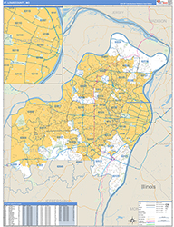 St Louis County Wall Map Basic Style 2026